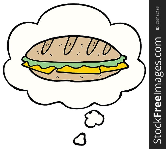 cartoon cheese sandwich with thought bubble. cartoon cheese sandwich with thought bubble