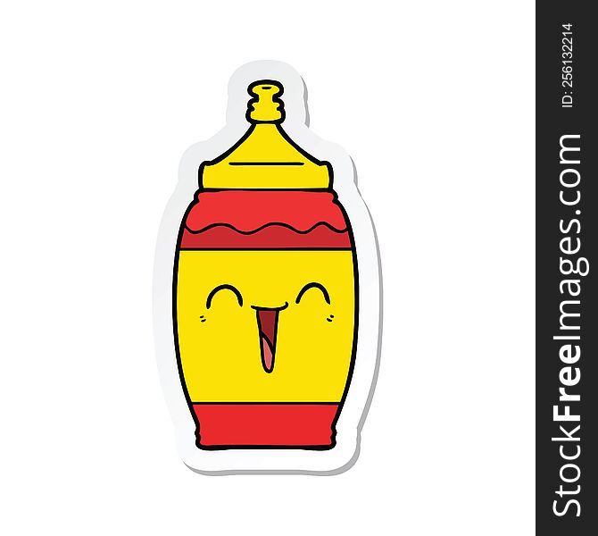 sticker of a cartoon happy sports drink