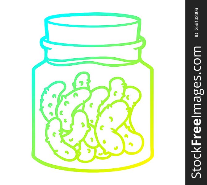 Cold Gradient Line Drawing Cartoon Pickled Gherkins