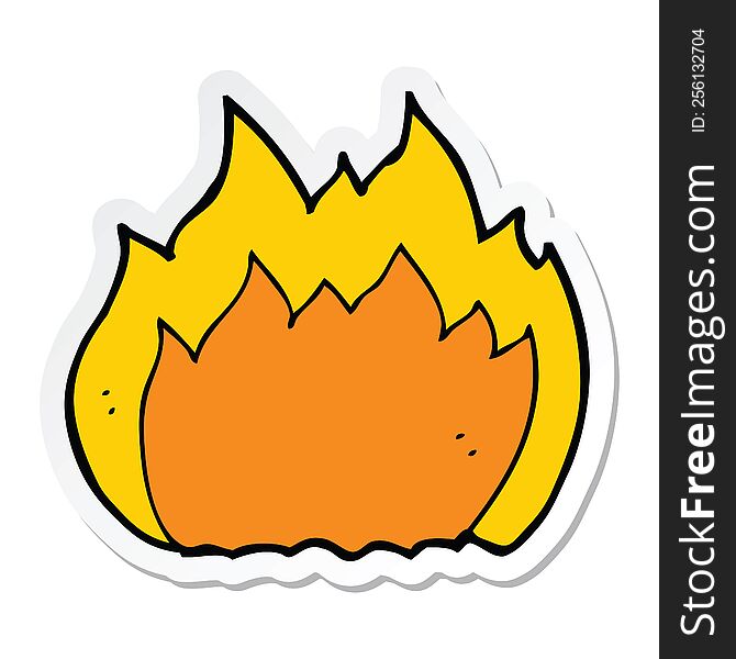 sticker of a cartoon fire