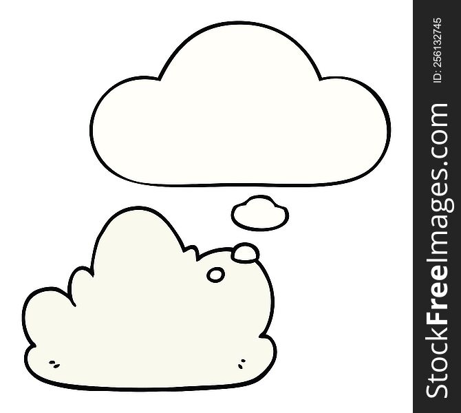 cartoon cloud with thought bubble. cartoon cloud with thought bubble