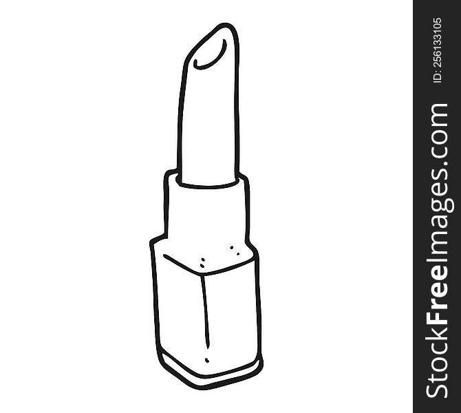 freehand drawn black and white cartoon lipstick