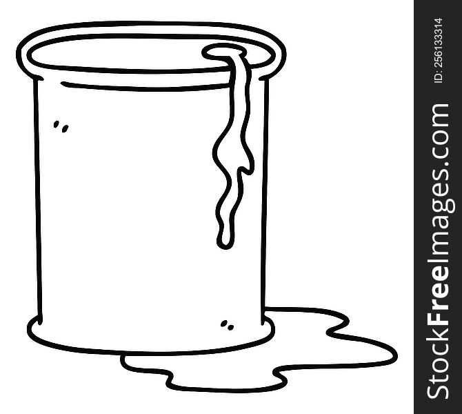 Quirky Line Drawing Cartoon Barrel Of Oil