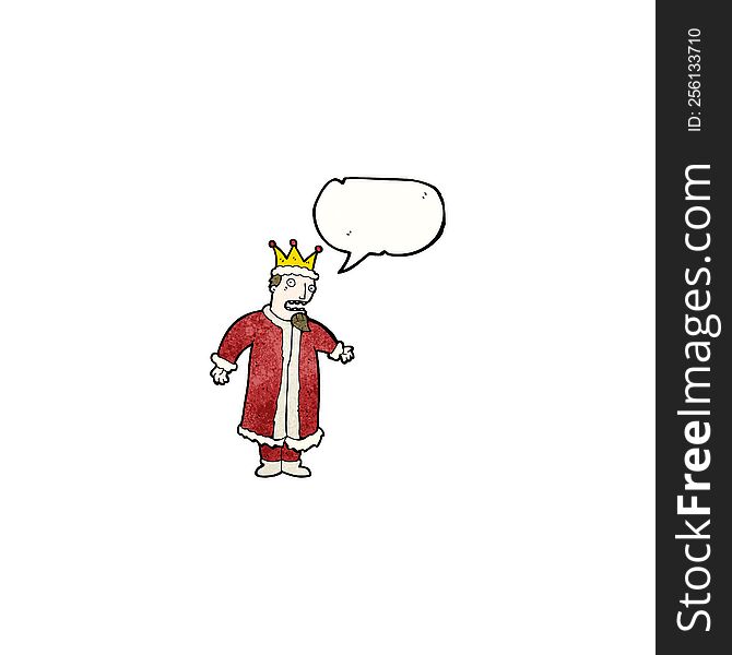 Cartoon King With Speech Bubble