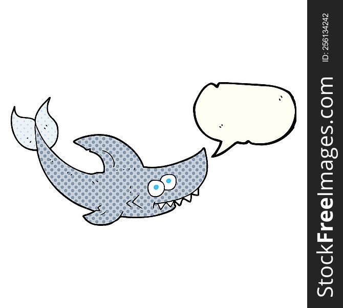 freehand drawn comic book speech bubble cartoon shark