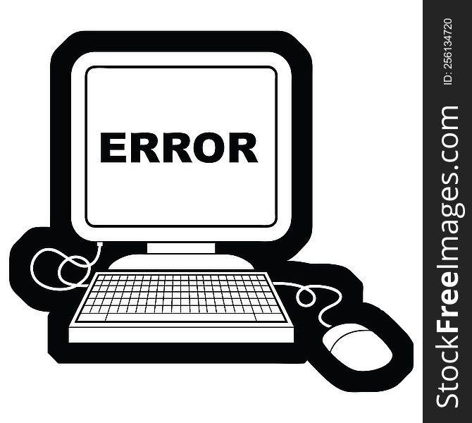 vector icon illustration of a computer error