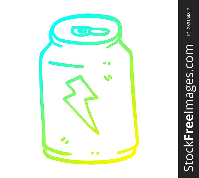 cold gradient line drawing cartoon energy drink