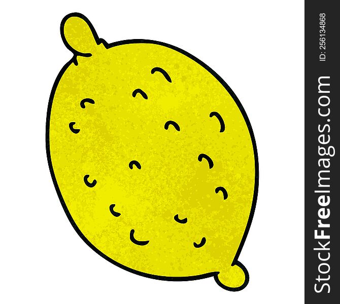 Quirky Hand Drawn Cartoon Lemon