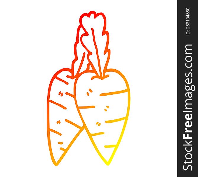 warm gradient line drawing cartoon organic carrots