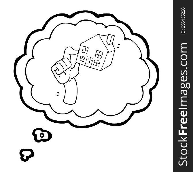 freehand drawn thought bubble cartoon housing market