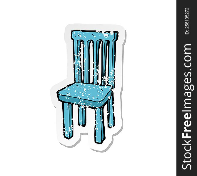 retro distressed sticker of a cartoon wooden chair