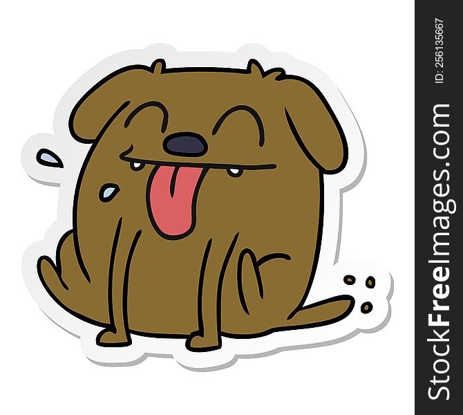Sticker Cartoon Of Cute Kawaii Dog