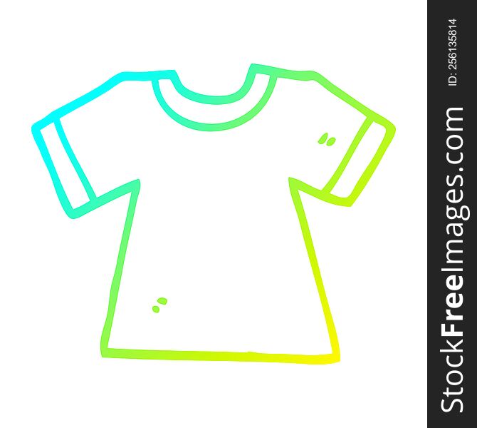 cold gradient line drawing of a cartoon tee shirt