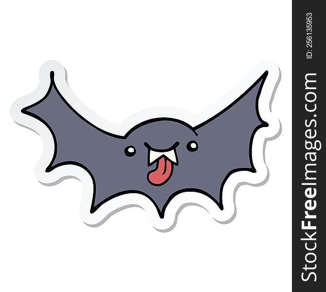 Sticker Of A Cartoon Vampire Bat