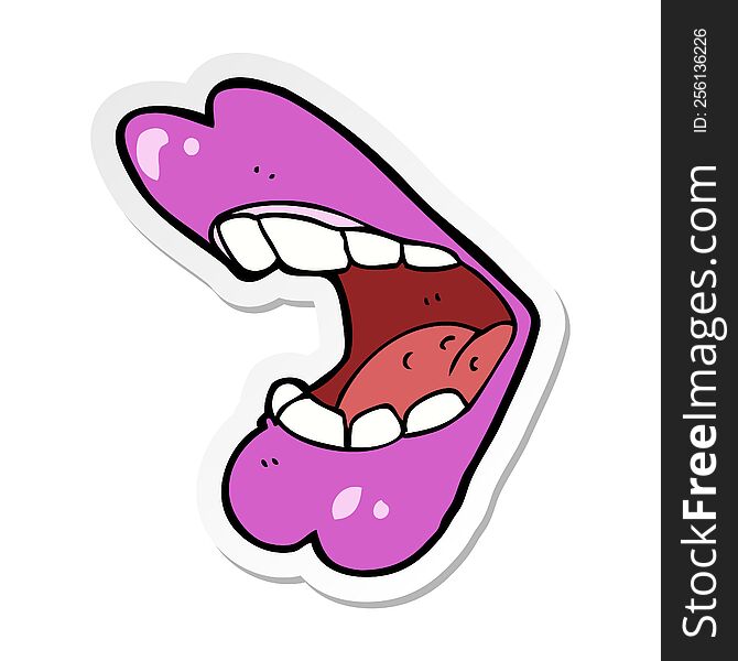 Sticker Of A Cartoon Halloween Mouth