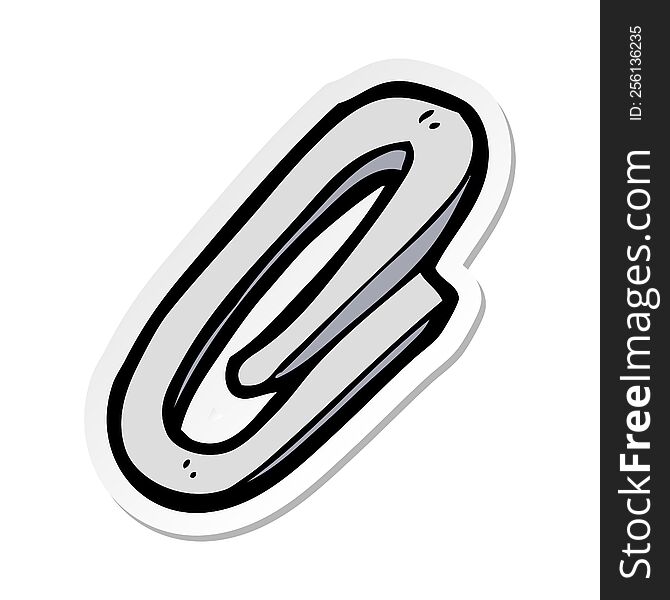 sticker of a cartoon paperclip