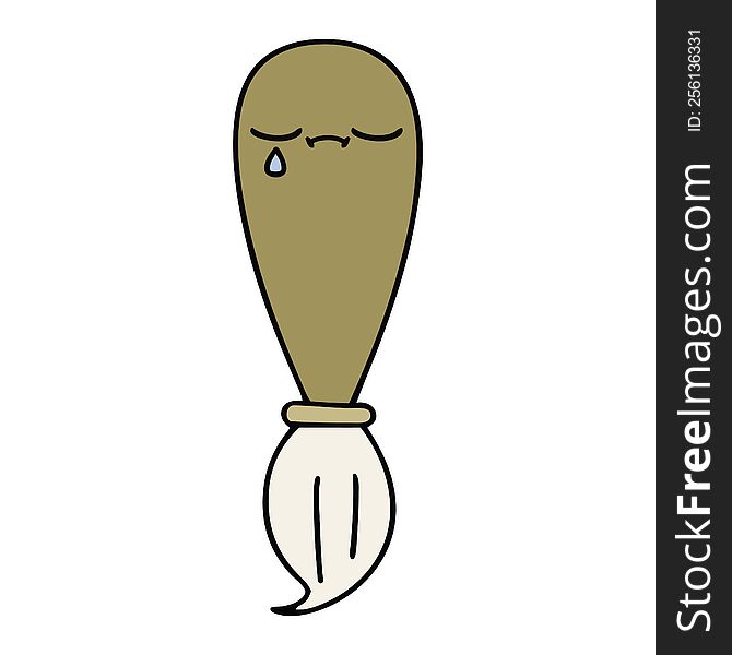 cute cartoon of a paint brush. cute cartoon of a paint brush