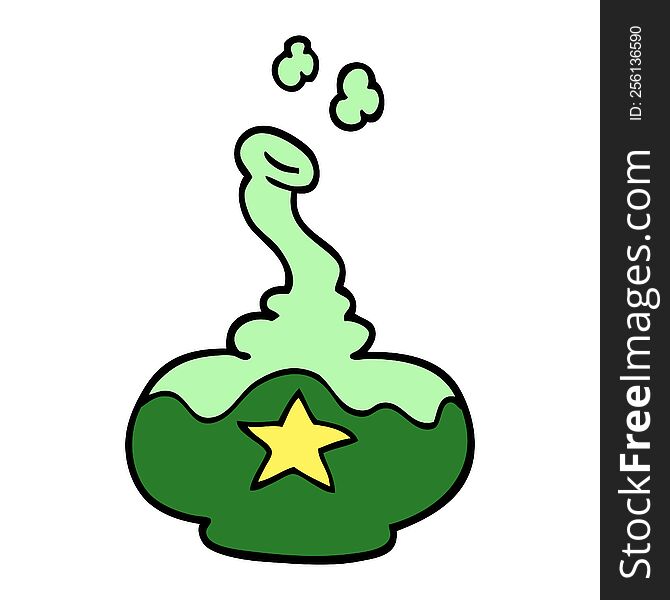 hand drawn doodle style cartoon potion