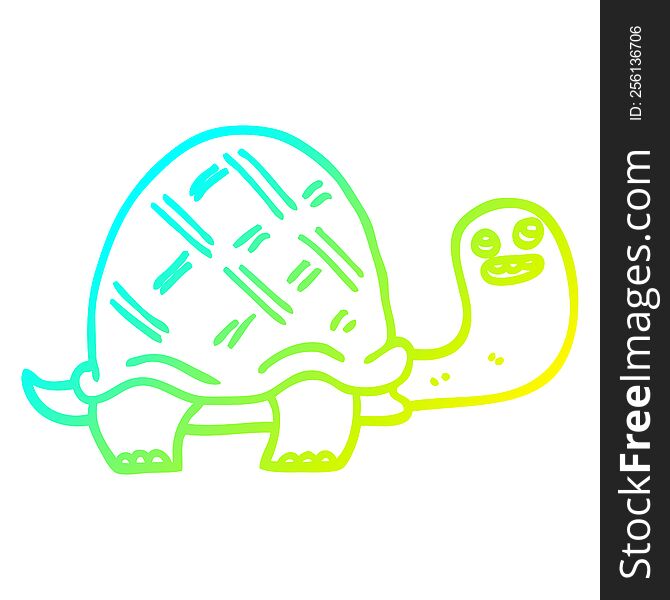 cold gradient line drawing cartoon happy turtle