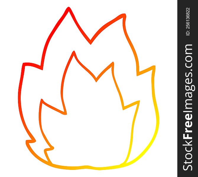 Warm Gradient Line Drawing Cartoon Explosion Flame