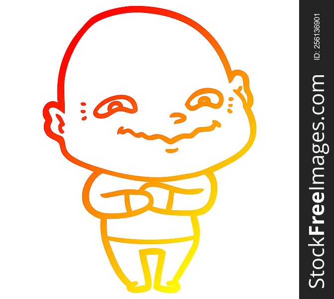 warm gradient line drawing cartoon creepy guy