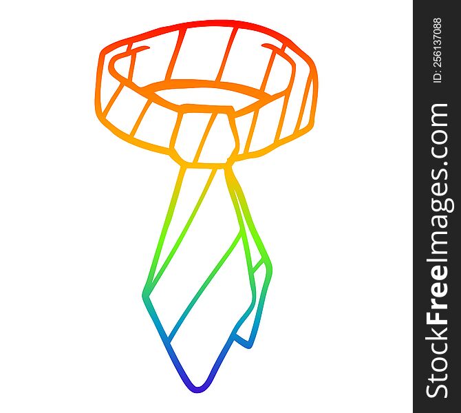 rainbow gradient line drawing of a cartoon work tie