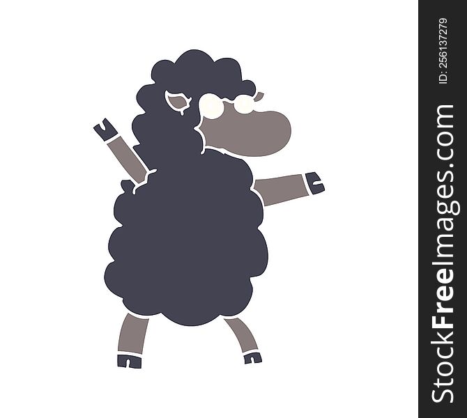 Cartoon Doodle Black Sheep