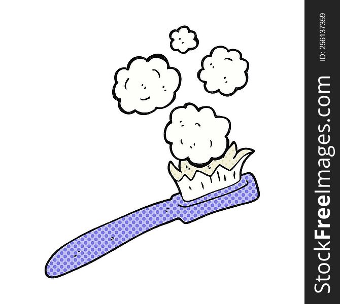 Comic Book Style Cartoon Toothbrush