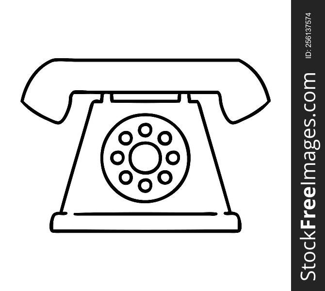 line doodle of an old style telephone