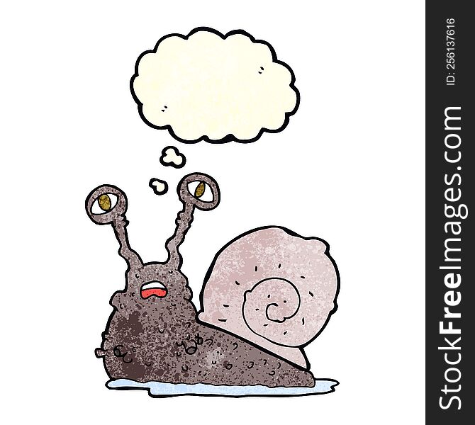 Cartoon Gross Snail With Thought Bubble