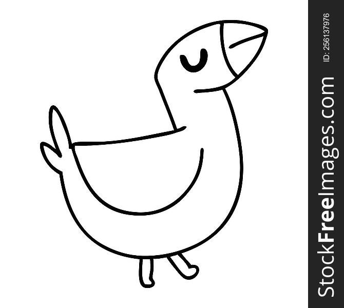 line doodle of a farmyard bird