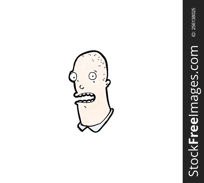 Cartoon Stresssed Bald Man