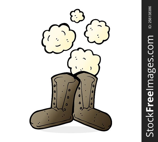 dusty old work boots cartoon. dusty old work boots cartoon