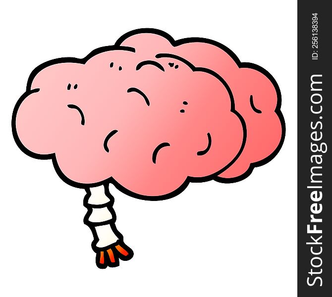 vector gradient illustration cartoon brain