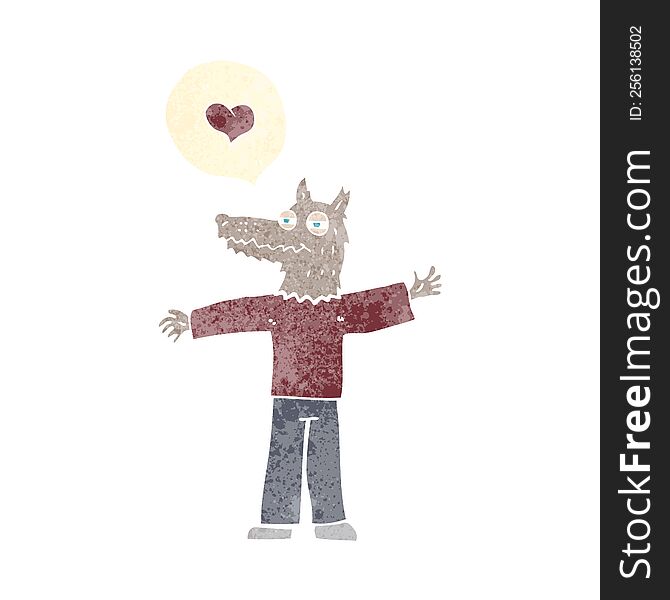 Cartoon Werewolf In Love