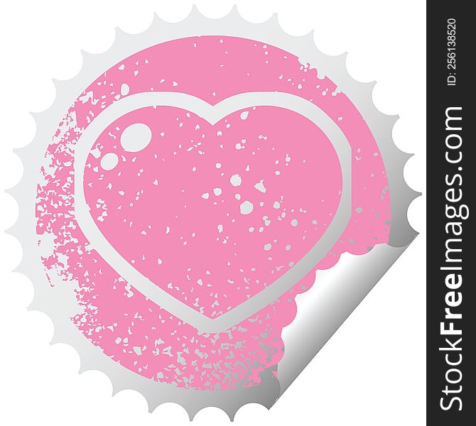 heart symbol graphic distressed sticker illustration icon