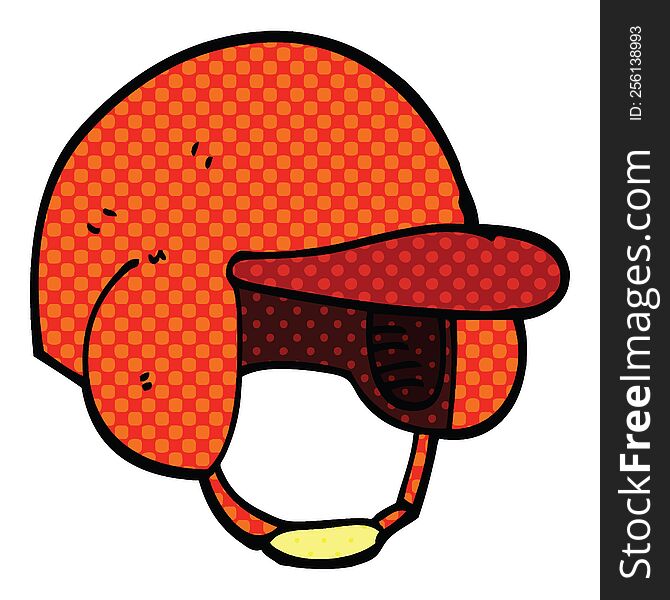 comic book style cartoon baseball helmet