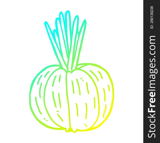 Cold Gradient Line Drawing Cartoon Vegetable
