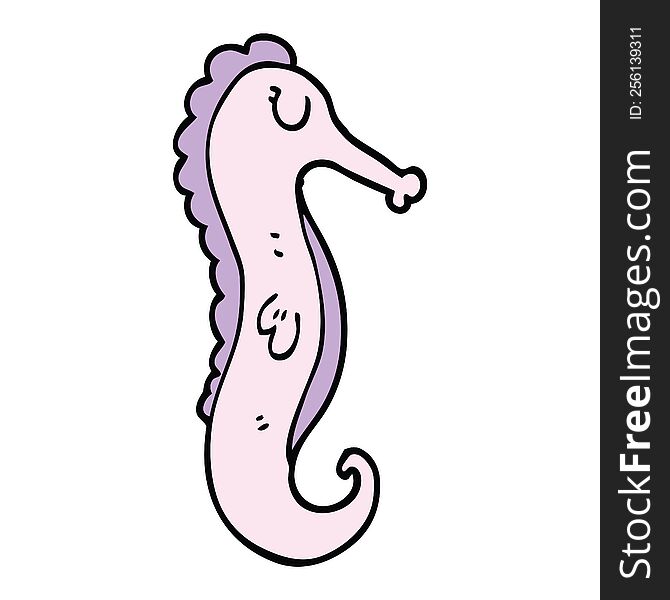 cartoon doodle sea horse