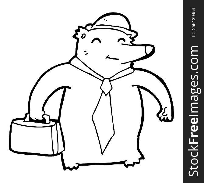 Cartoon Business Bear