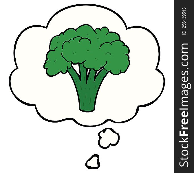Cartoon Brocoli And Thought Bubble
