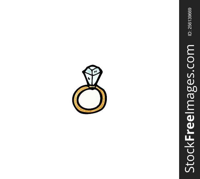 cartoon diamond engagement ring