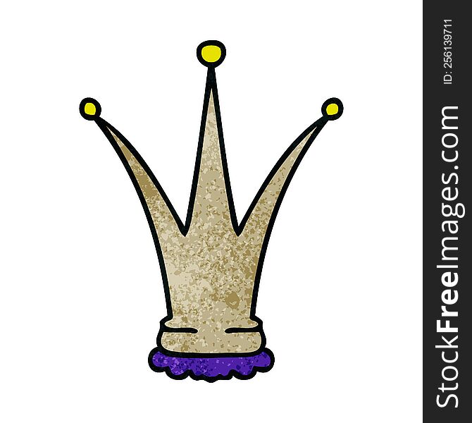hand drawn quirky cartoon gold crown. hand drawn quirky cartoon gold crown