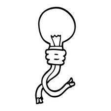 Line Drawing Cartoon Electric Light Bulb Royalty Free Stock Images