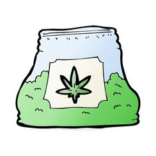 Free Cartoon Bag Of Weed Stock Photo - 256141020