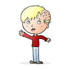 Free Cartoon Boy With Growth On Head Stock Image - 256143911