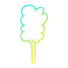 Cold Gradient Line Drawing Candy Floss On Stick Stock Photography