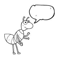 Speech Bubble Cartoon Ant Royalty Free Stock Photo