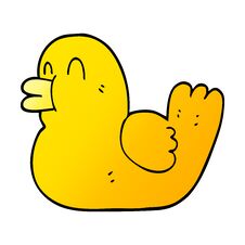 Cartoon Doodle Rubber Duck Royalty Free Stock Photo