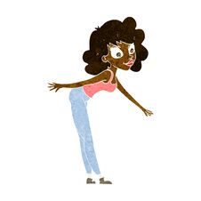 Cartoon Woman Reaching To Pick Something Up Stock Image Cartoon Woman Reaching To Pick Something Up Stock Image